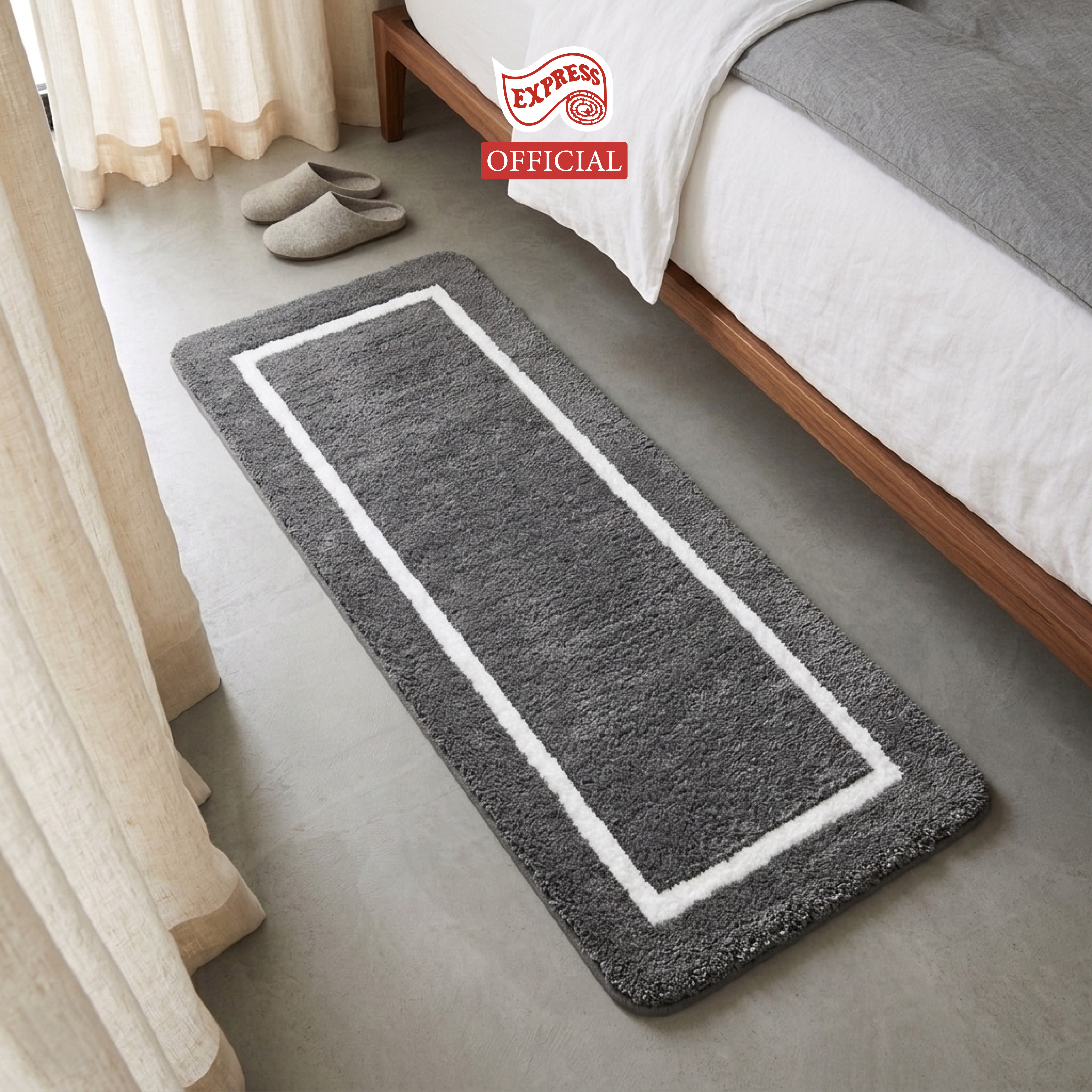 พรมเช็ดเท้ายาว EXPRESS CARPET รุ่น EL2-6 ขนาด50X120 ซม. หนา 20 มม. สีเทา _3